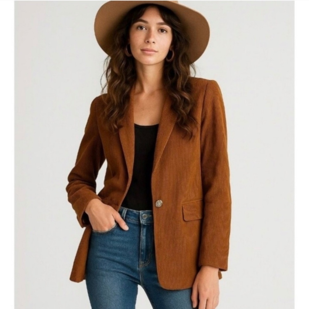 *NEW* Rachel Zoe Brown Corduroy Blazer – NWT – Size Large